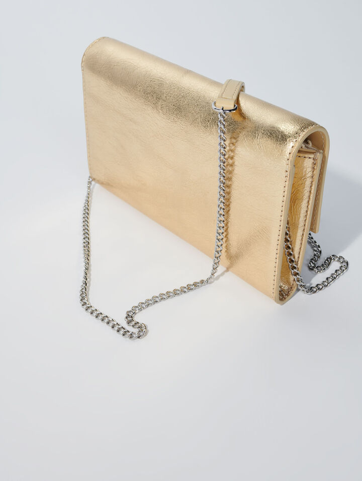 Pochette en cuir à chaîne