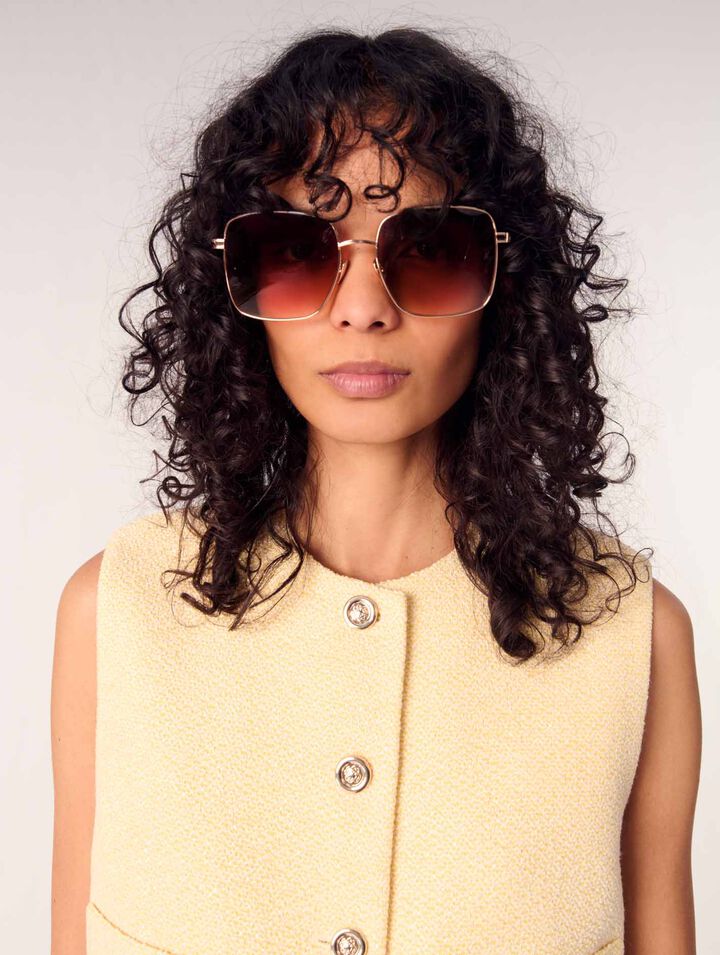 Lunettes rectangle en mix métal