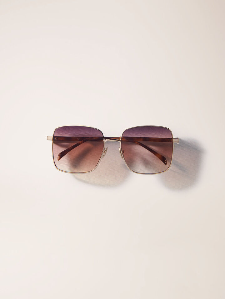 Lunettes rectangle en mix métal