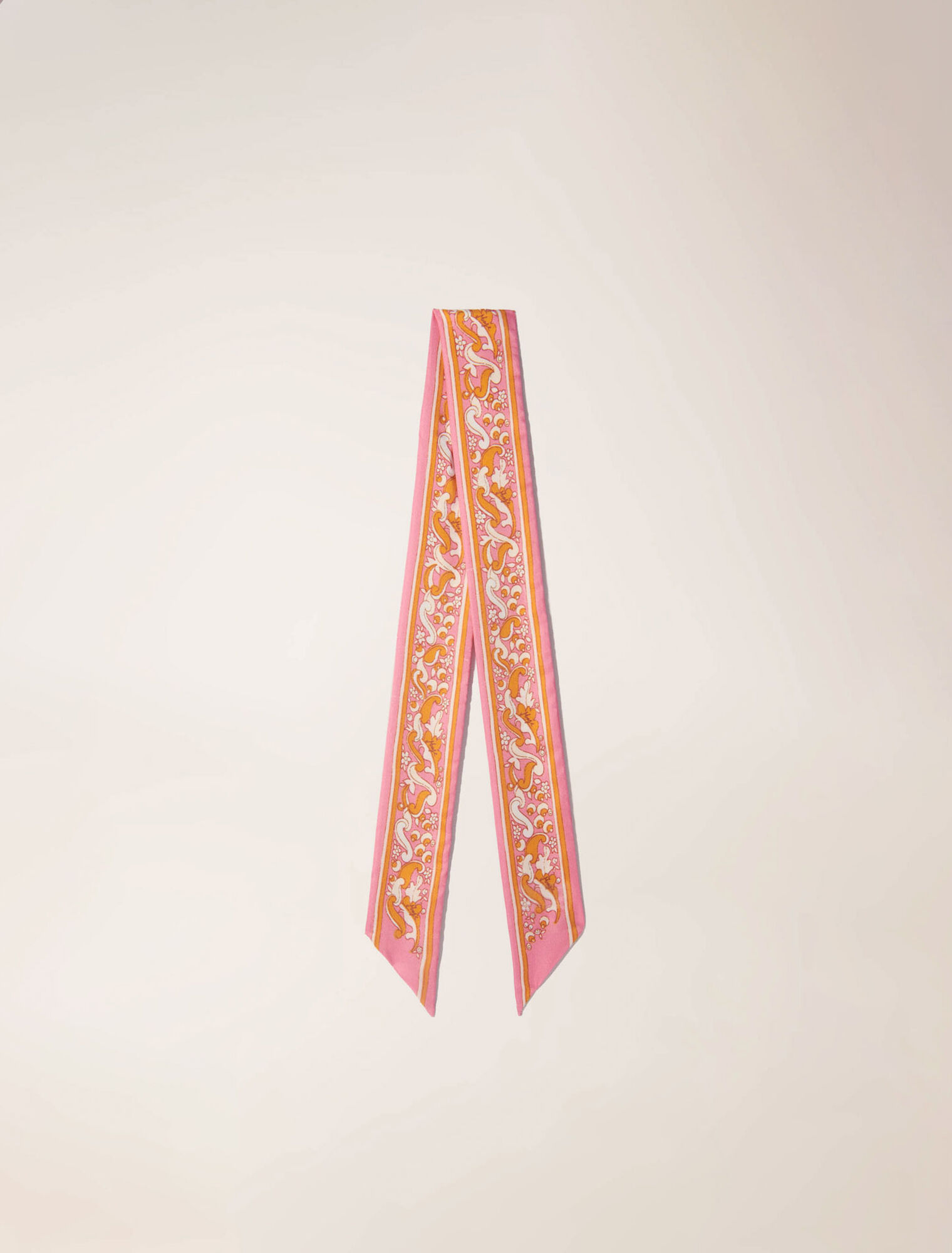 Foulard ruban 90x5cm imprimé fleurs