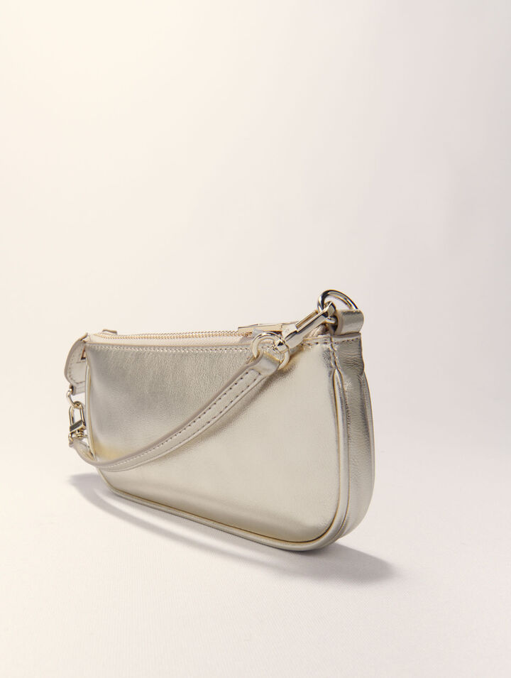 Pochette en cuir métallisé