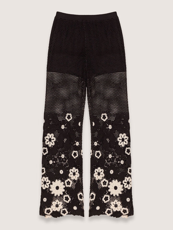 Pantalon en crochet floral