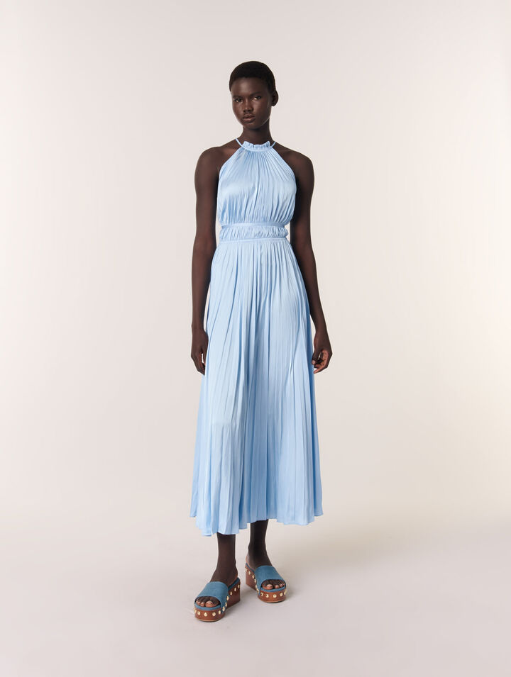 Robe longue plissée